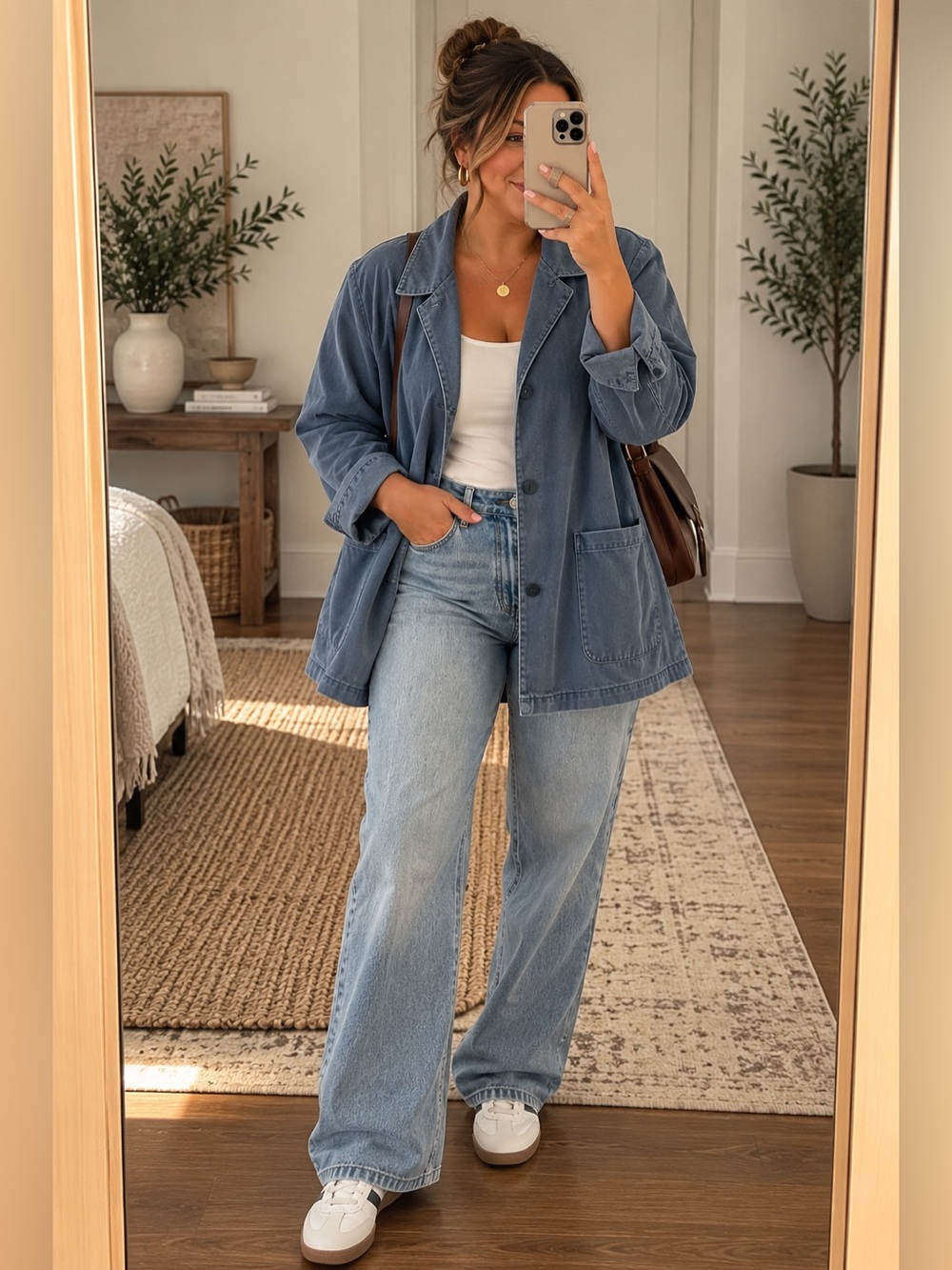 VINTAGE L.L.Bean Blue Cotton Chore Jacket Utility Blazer XL